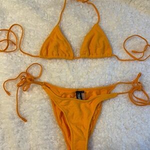 Orange Triangle Bikini Set